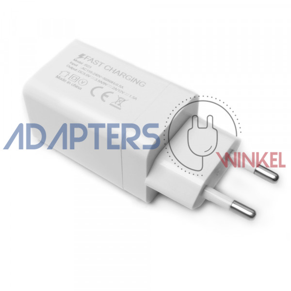Samsung S9 Oplader Adapter Charger USB-C Quick Charge 3.0 + Kable